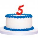 Geburtstags-Tortenkerze Zahl "5" (5,5 cm)